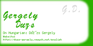 gergely duzs business card